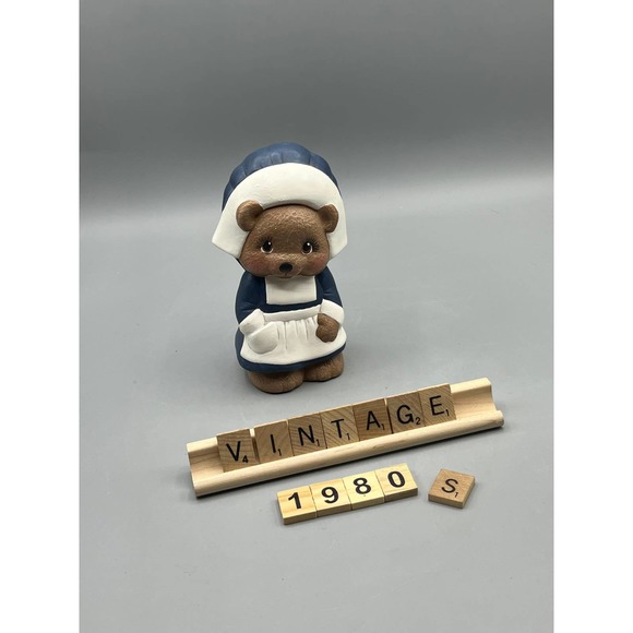 Ceramic Pilgrim Bear Thanksgiving Harvest Decor Figurines Fall Decor - Picture 3 of 9